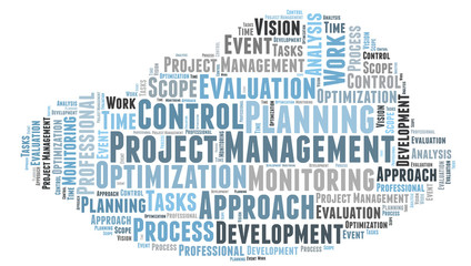 Project management word cloud