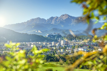 Great view onto Fortress Hohensalzburg, Salzburg, Austria