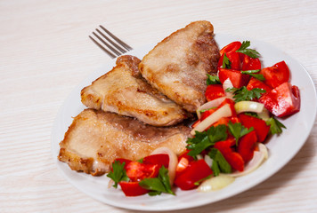 meat with vegetables salad