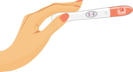 Pregnancy test in female hand