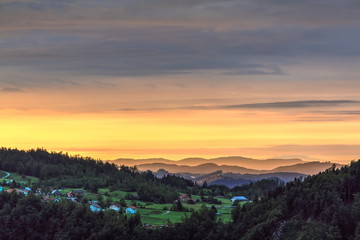 View from st. Primoz church at dawn