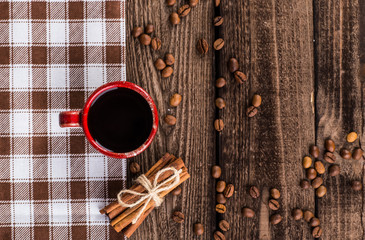 coffee cup and coffee beans