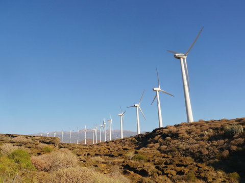 Wind farm in Tenerife, Spain