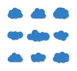 clouds set collection isolated on white
