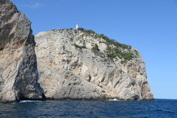 Fototapeta na wymiar Leuchtturm an der Formentor-Halbinsel, Mallorca