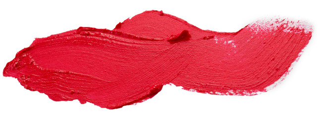 red lipstick stroke isolated on the white background - obrazy, fototapety, plakaty