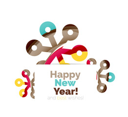 Christmas and New Year geometric paper design banner