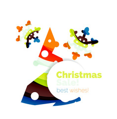 Christmas and New Year geometric paper design banner