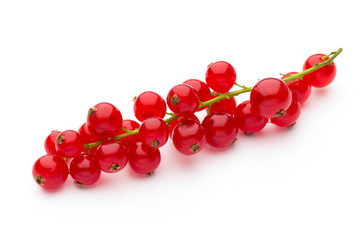 Red Currant close up isolated on white.