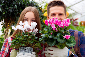 Working in the greenhouse