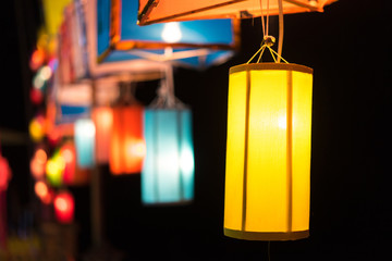 Thailand lantern,Colorful decoration,Buddhism traditional,Select