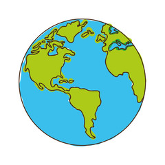 world planet earth isolated icon vector illustration design