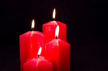 burning advent candles