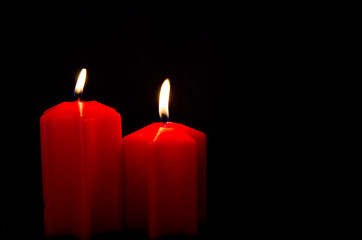 two burning candles