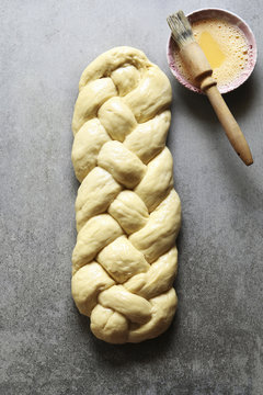 Braided Challah bread dough