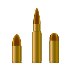 Gun bullets on white background vector illustration
