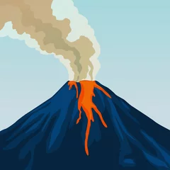 Fotobehang Crater mountain volcano hot natural eruption.  © PYRAMIS