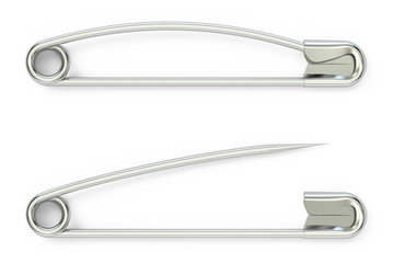 safety pins, 3D rendering