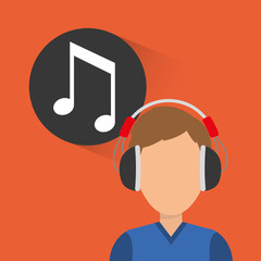 Musician listening melody icon vector illustration graphic design