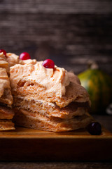 Homemade pumpkin pancake cake