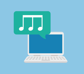 Music computer technology icon vector illustration graphic design