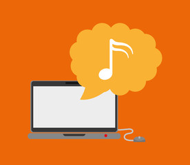 Music computer technology icon vector illustration graphic design