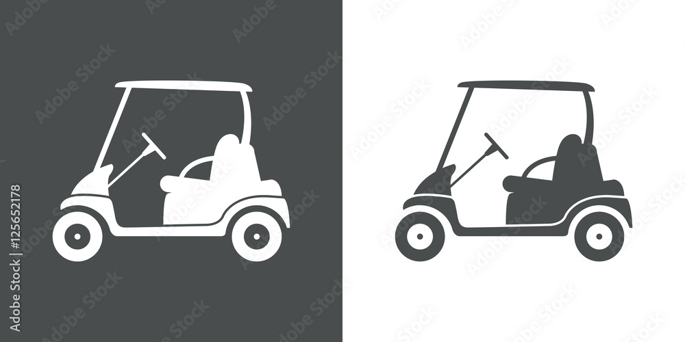 Poster Icono plano carro golf gris