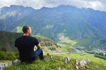 Naklejka na ściany i meble the majestic splendor of the Caucasus mountains