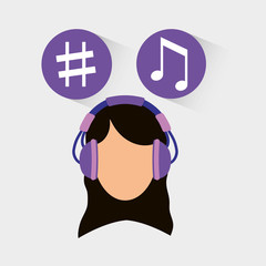 Musician listening melody icon vector illustration graphic design