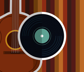 vinyl music vintage icon vector illustration graphic design