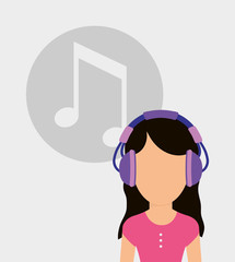 Musician listening melody icon vector illustration graphic design