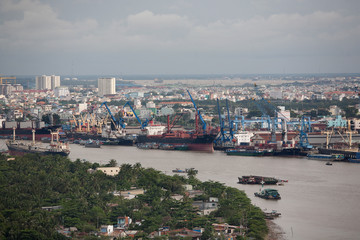 Fototapeta na wymiar Shipping Saigon River Vietnam