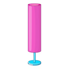 Pink table lamp icon. Cartoon illustration of lamp vector icon for web design