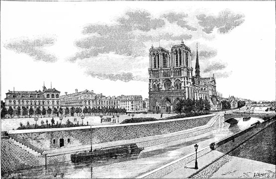 The Hotel-Dieu, the Parvis Notre-Dame and the Pont au Double, vi