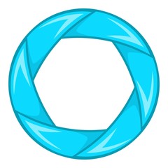Blue shutter icon. Cartoon illustration of shutter vector icon for web design