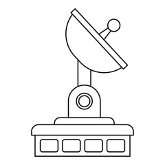 Satellite communication station icon. Outline illustration of satellite communication station vector icon for web
