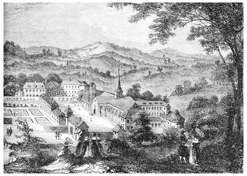 Port-Royal-des-Champs, after an engraving of the seventeenth cen