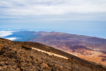 Fototapeta na wymiar Landscape view from the top of volcano Teide