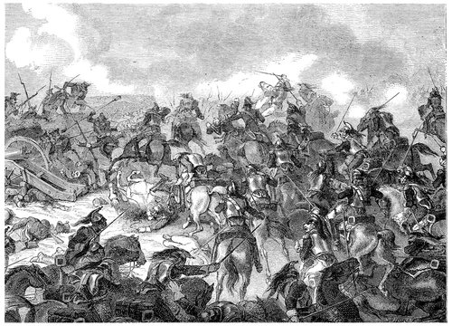 Battle Of Borodino, Vintage Engraving.