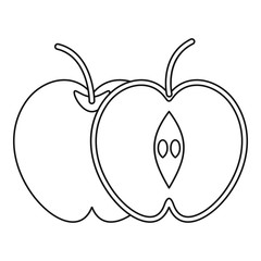 Apple icon. Outline illustration of apple vector icon for web