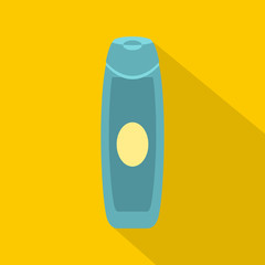 Shampoo bottle icon. Flat illustration of shampoo bottle vector icon for web isolated on yellow background