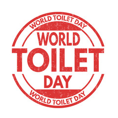 World toilet day sign or stamp