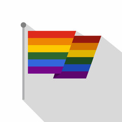 Flag LGBT icon. Flat illustration of flag LGBT vector icon for web