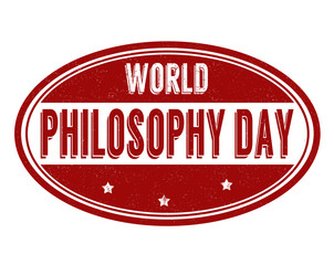 World philosophy day sign or stamp