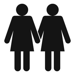 Two girls lesbians icon. Simple illustration of two girls lesbians vector icon for web