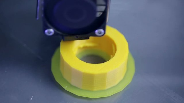 3D Printer. Printing with Plastic Wire Filament on 3D printer. HD.