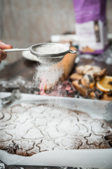 Preparing homemade Christmas cookies