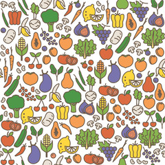 Vegetables seamless pattern