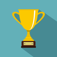 Gold cup for championship icon. Flat illustration of gold cup for championship vector icon for web