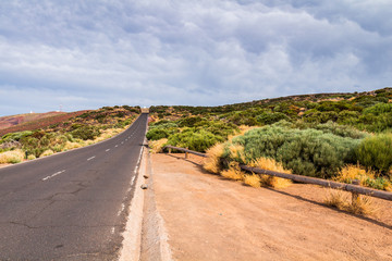 Dirt Road through the Desert in Tenerife Island Spain